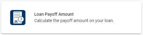 Loan Payoff amount
